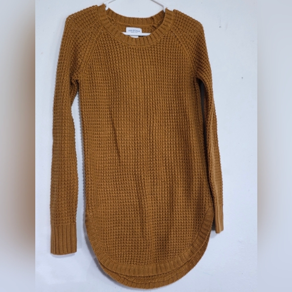 Arizona Jean Company Women's Mustard Crew Neck Sweater (0080) - Picture 1 of 4